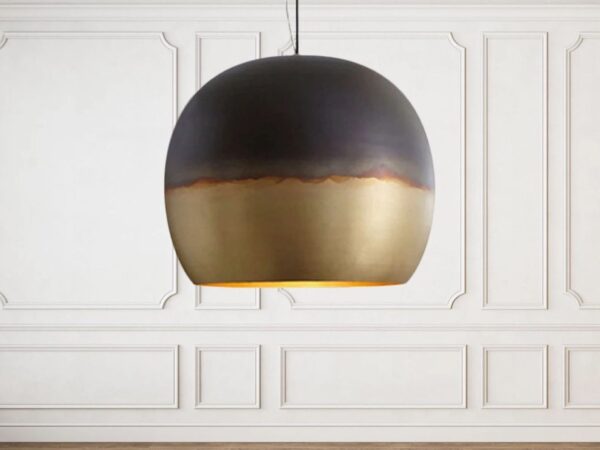 Brass dome ceiling light