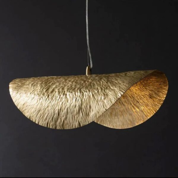 Brass hammered hanging lamp