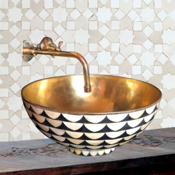 Moroccan Bathroom Brass Sink
