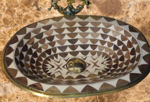 Moroccan Brass bone sink