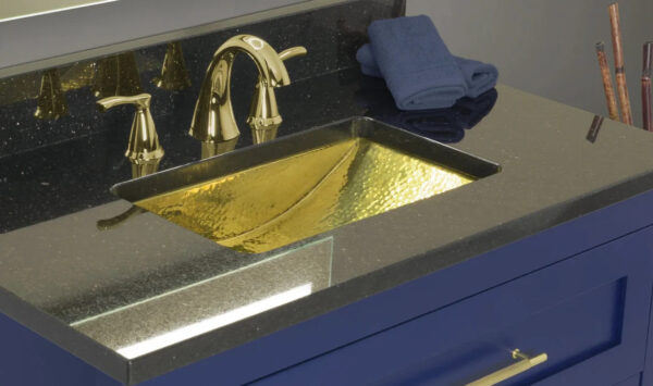 Moroccan brass square sink