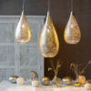 Moroccan hammered hanging lamp