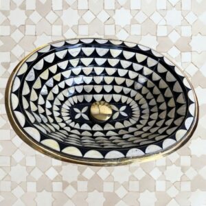 Oval Bathroom Brass Sink