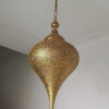 Hammered brass dome lamp