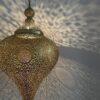 Hammered brass dome lamp