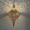 Hammered brass dome lamp