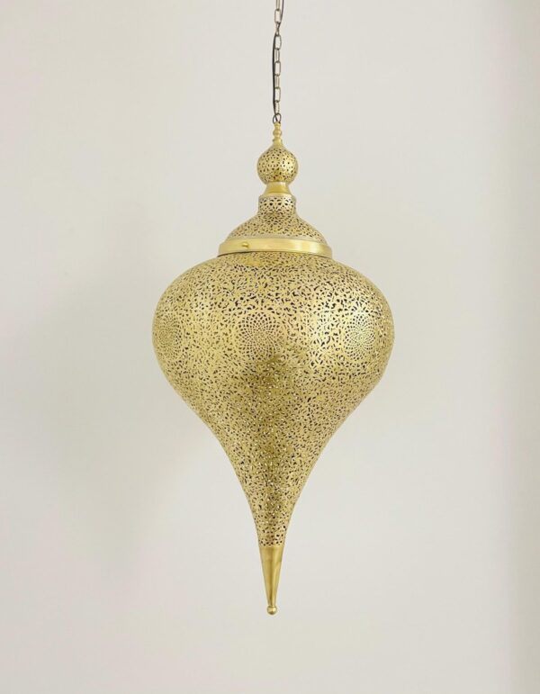 Hammered brass dome lamp